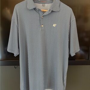 Peter Millar Blue and White Polo Shirt Classic Design